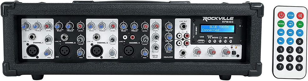 Thumbnail: Rockville RPM1470 14 Channel 6000w Powered Mixer w/USB, Effects/14 XDR2 Mic Pre