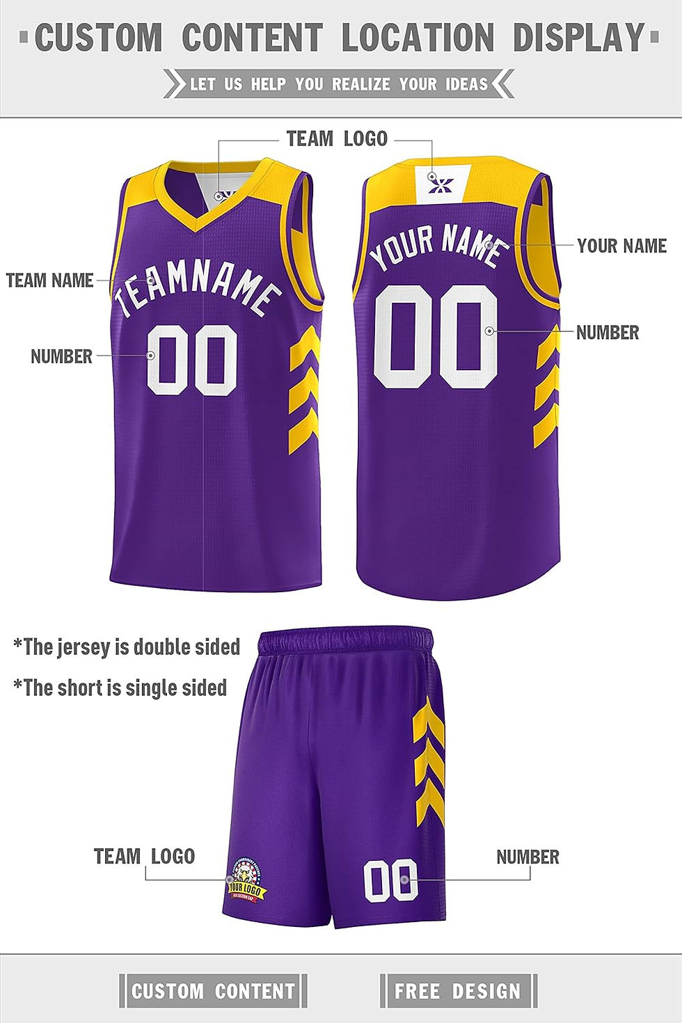 Thumbnail: Custom Reversible Basketball Jersey 90s Hip Hop Sports Shirts Printed Name Numb