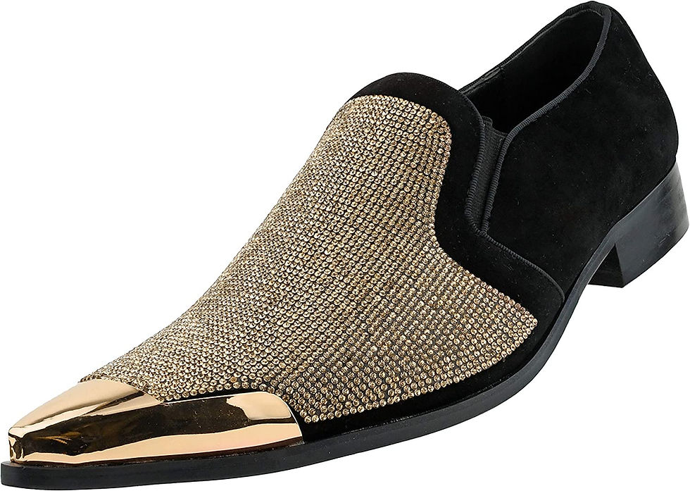 Thumbnail: Bolano x Amali Dezzy - Men's Dress Shoes, Sparkling Loafers for Men - Rhineston