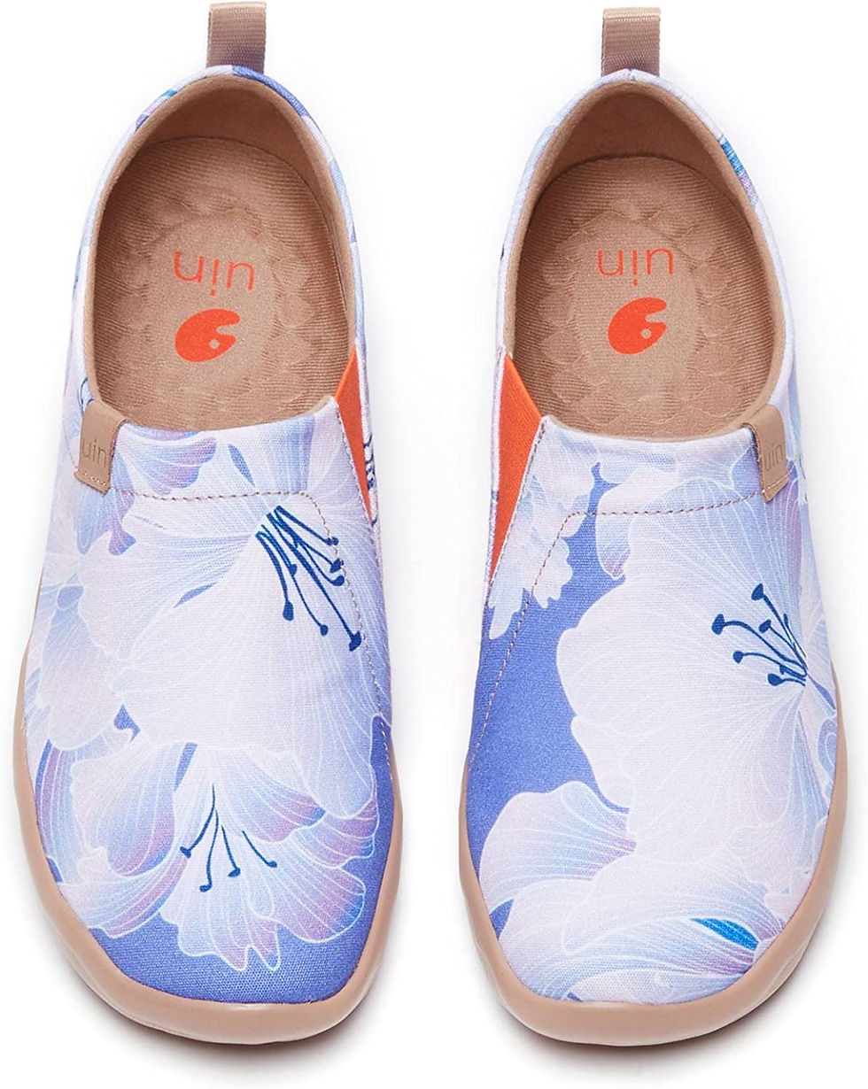 Thumbnail: UIN Women's Fashion Floral Art Sneaker Painted Canvas Slip-On Ladies Travel Sho