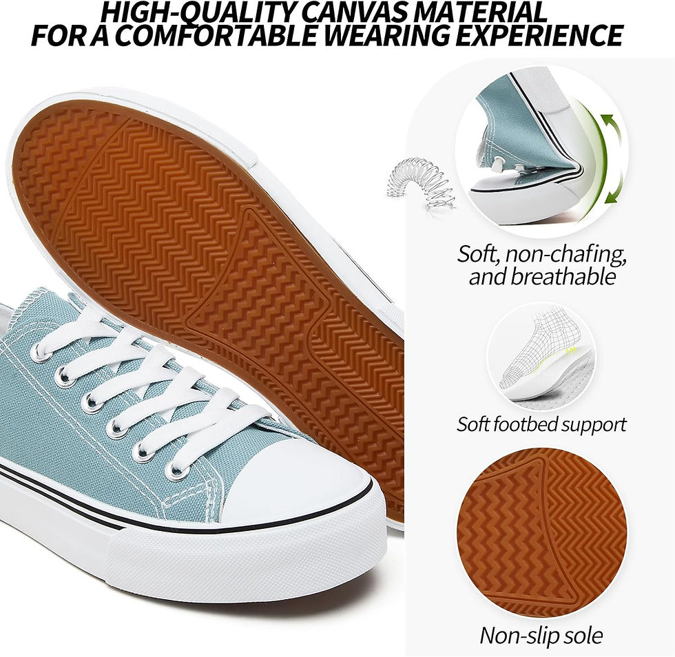Thumbnail: Adokoo Canvas Tennis Shoes for Women Low Top Casual White Black Sneakers for Wo