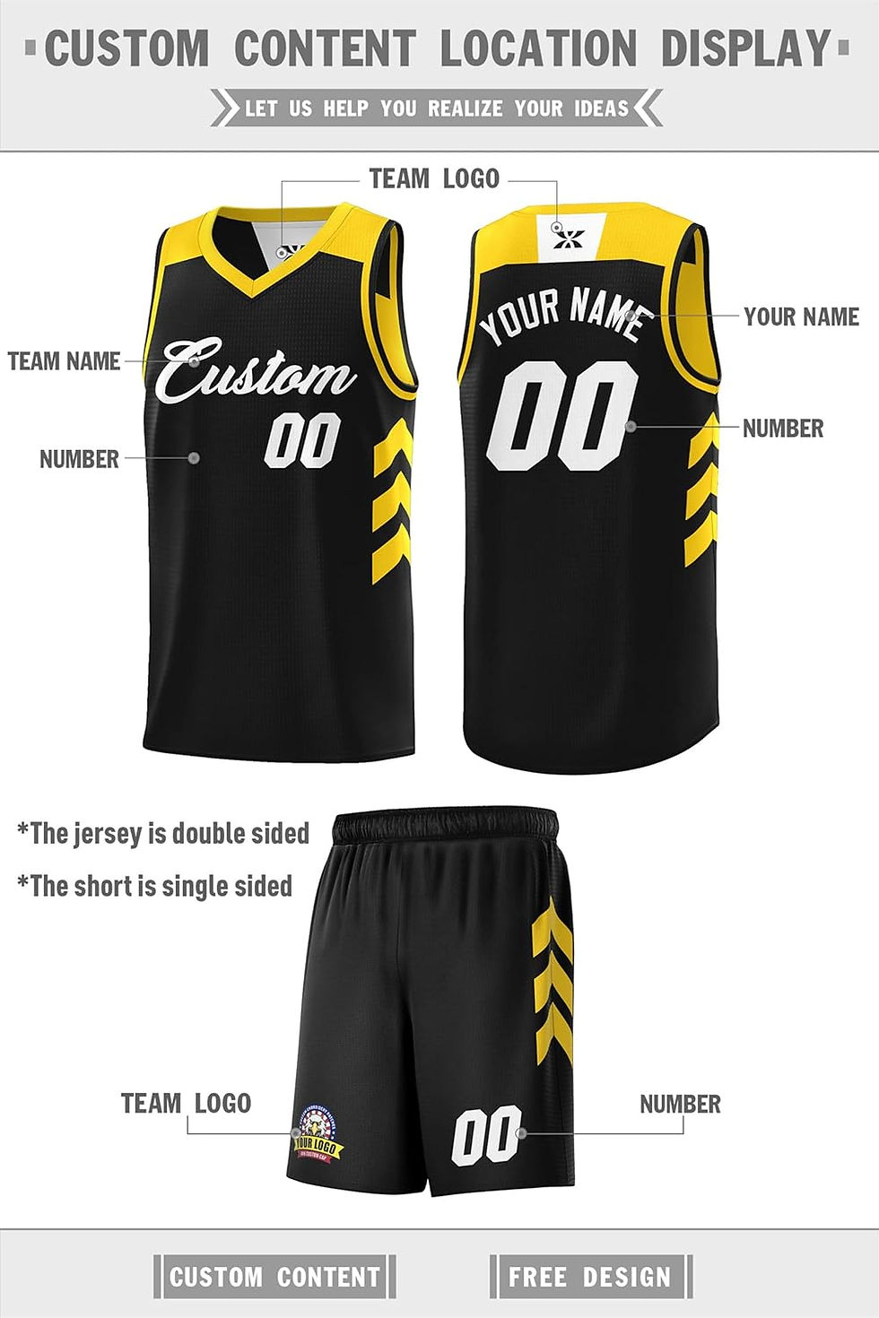 Thumbnail: Custom Reversible Basketball Jersey 90s Hip Hop Sports Shirts Printed Name Numb