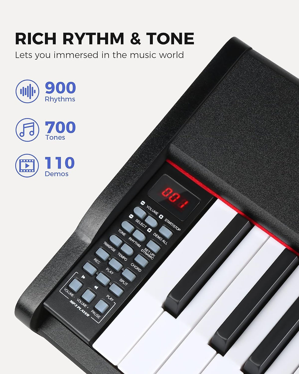 Thumbnail: Fesley Weighted Piano Keyboard 88 Keys: Full Size Electric Keyboard Piano for B
