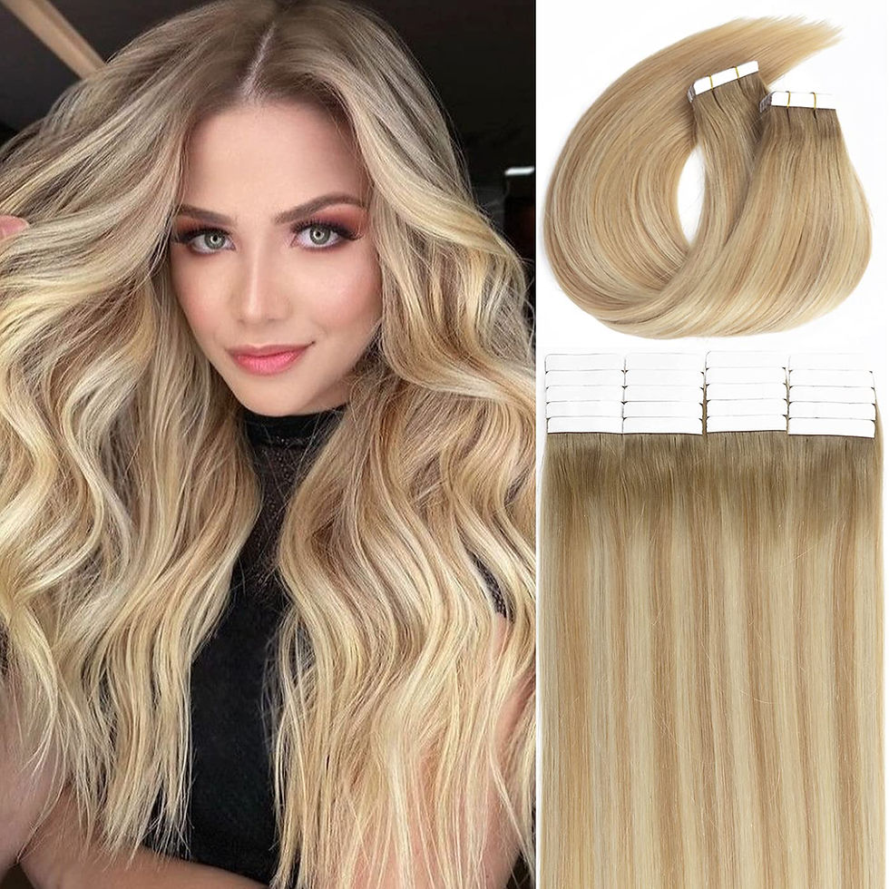 Thumbnail: Caliee Tape Hair Extension with Semi Permanent Seamless Virgin Human Hair for W