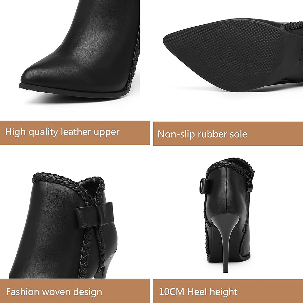 Thumbnail: KKP Women's Tie Knot Chelsea Pump Ankle Boots - Fashion Winter Pointed Toe High