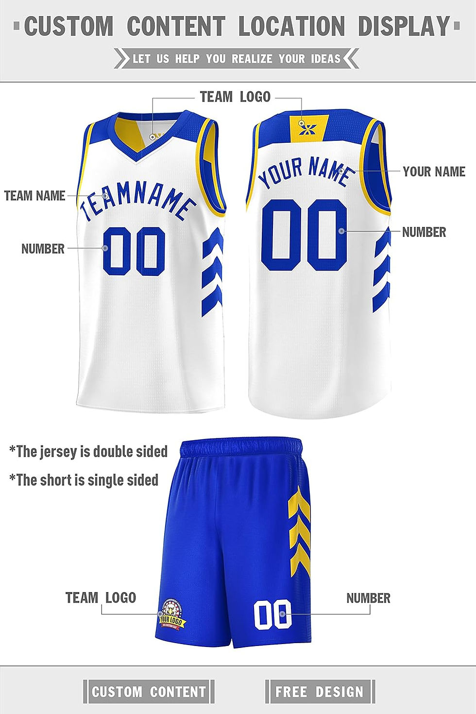 Thumbnail: Custom Reversible Basketball Jersey 90s Hip Hop Sports Shirts Printed Name Numb