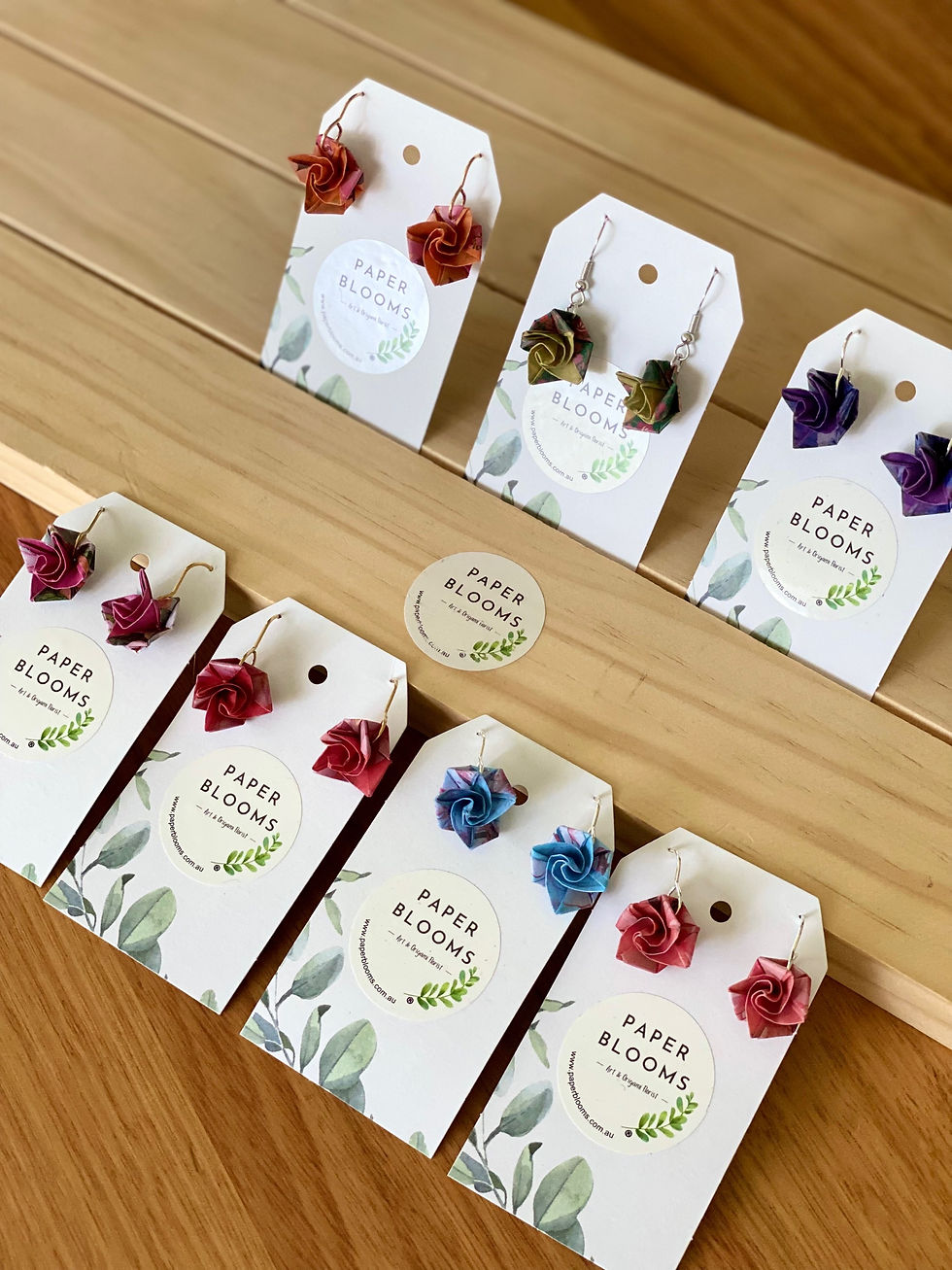 Rose Earrings (Enamelled)