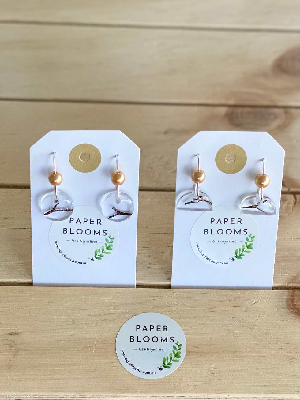 Botanical Gold Bead Earrings