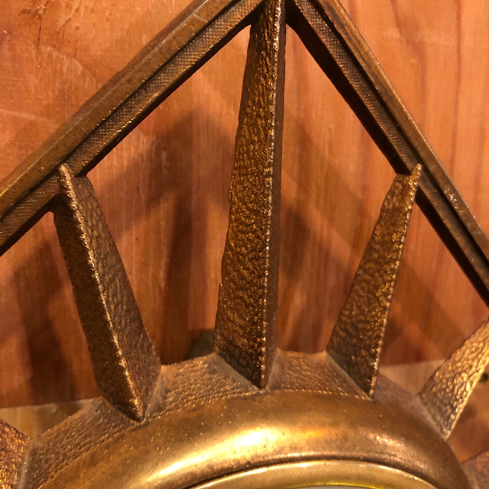 サムネイル： Vintage United Wall Clock Diamond Starburst Brass Model number 81