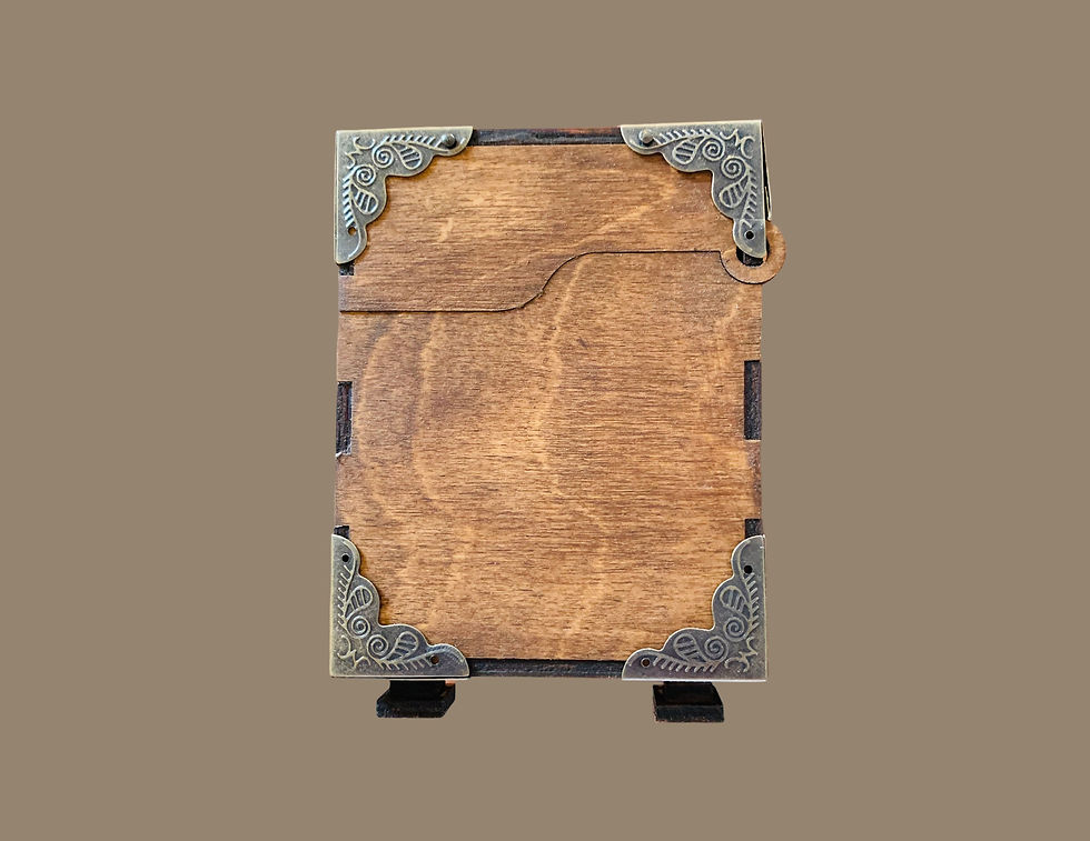 Thumbnail: Handmade wooden Recipe Box with metallic accents and 6 wooden and engraved divid