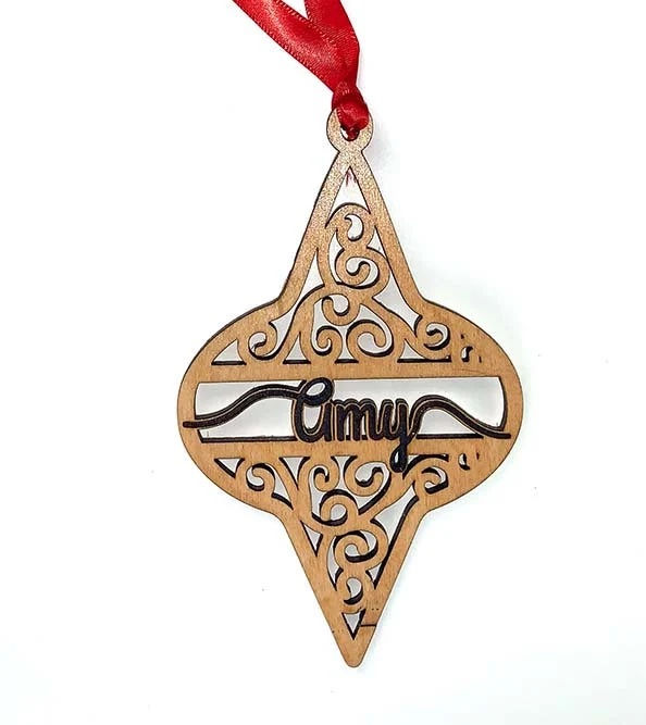 Custom Filigree Name Ornament or Gift Tag