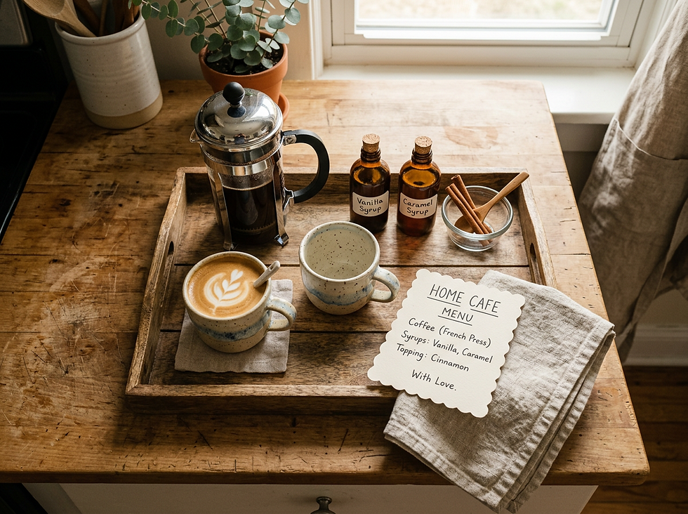Create a homemade. guest-friendly menu to keep on hand.