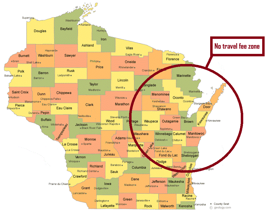 our service area map