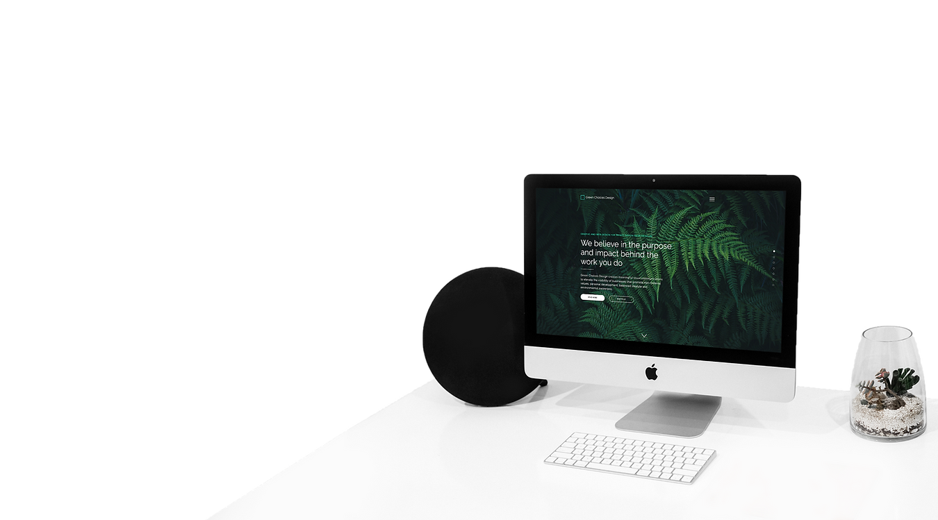 Green choices website design landingpage mockup
