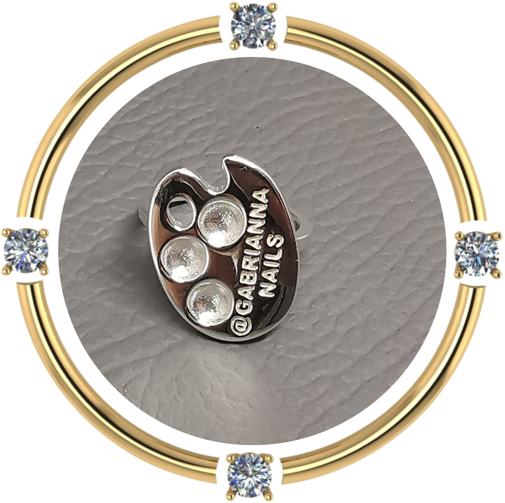 Custom Sterling Silver Artist Palette Ring — 3 Pot Edition