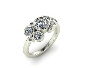 redesign bubble ring in 18ct white gold with diamonds
