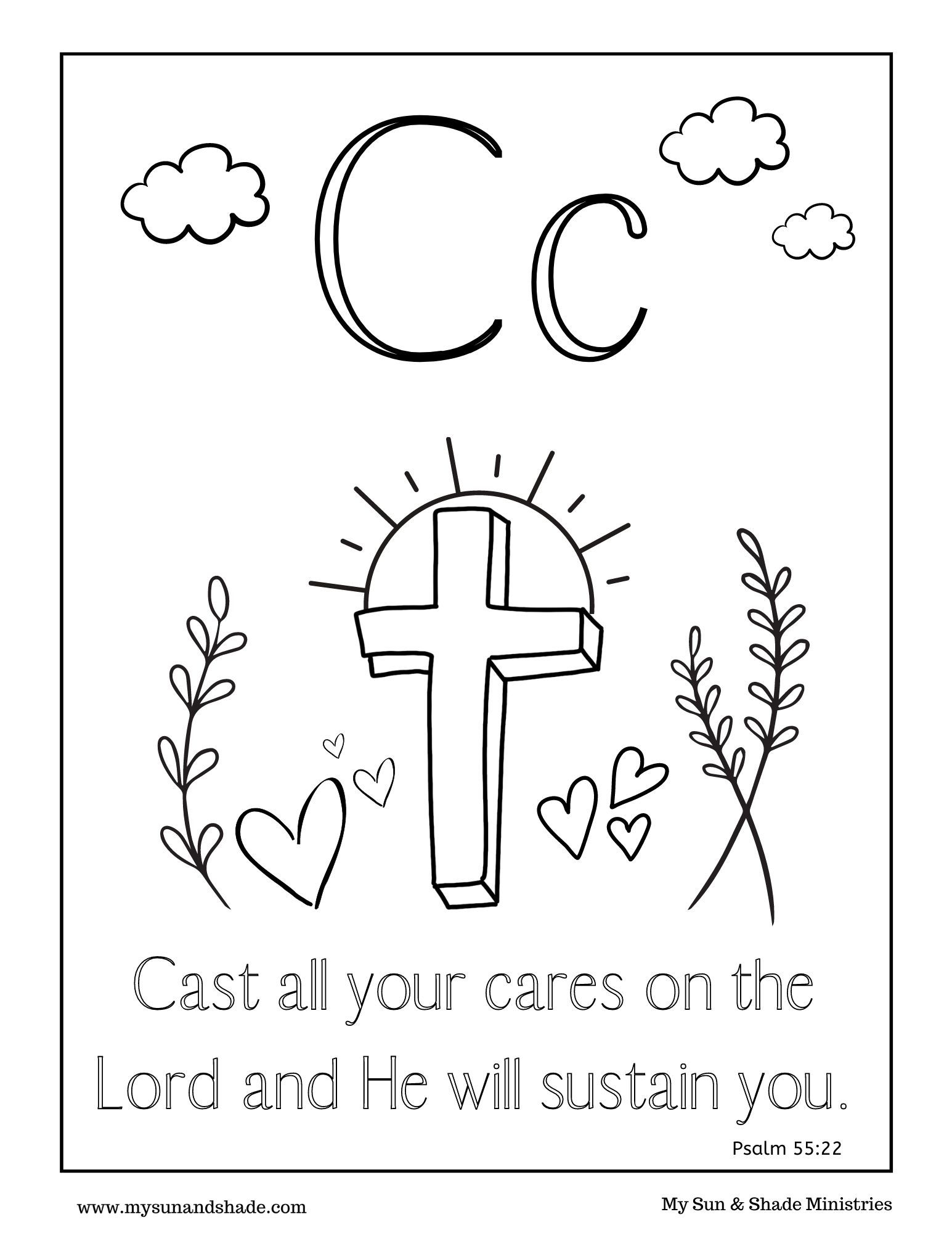 Learn the letter "C" with Christian Bible verses