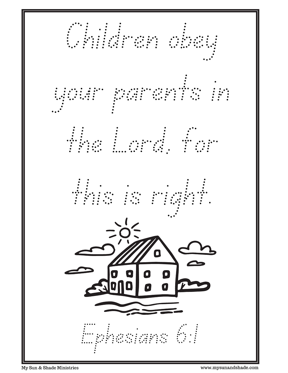An "Every Day Prayer" for children to color and learn about God