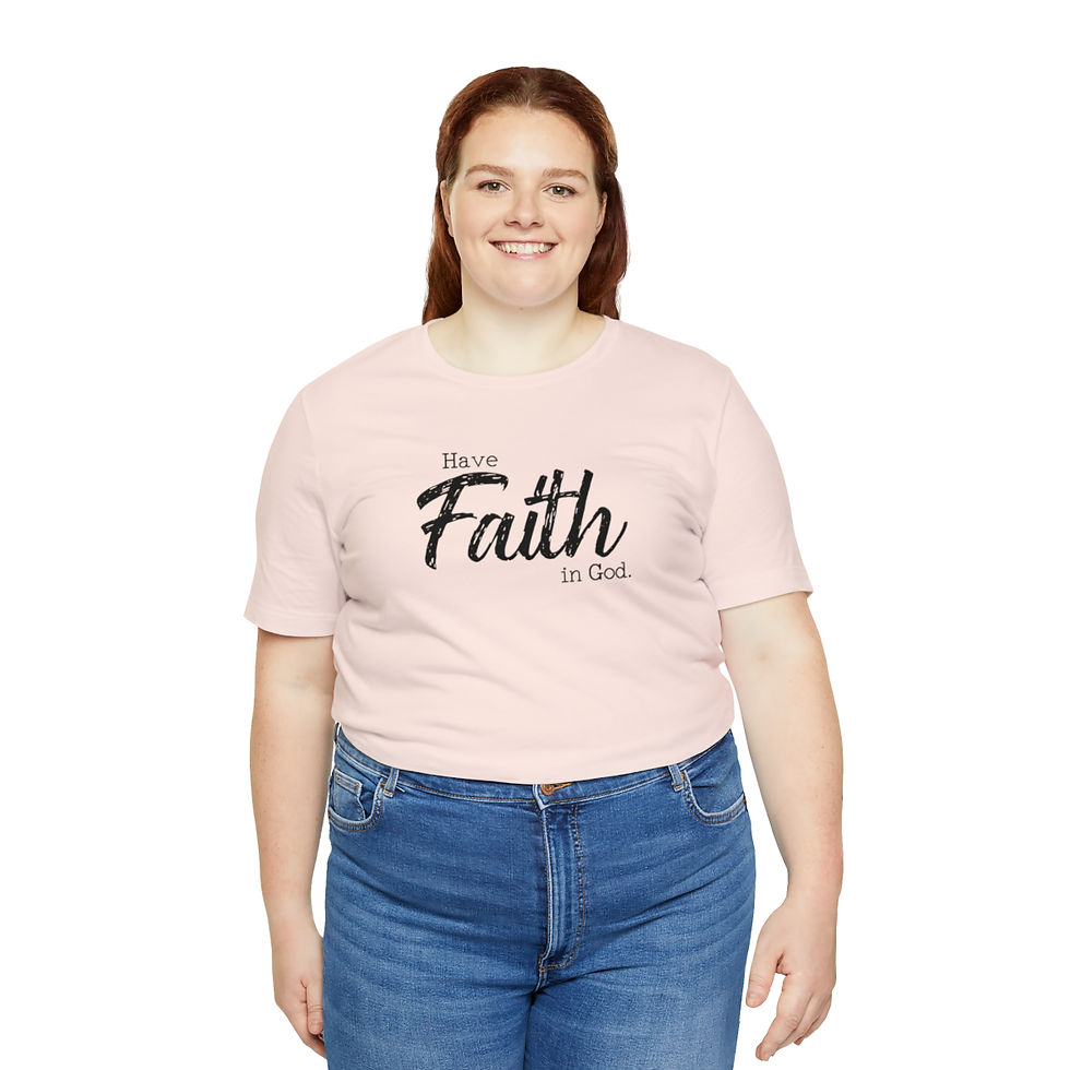 Miniatura: "Have Faith in God" Christian Graphic Tee - A Comfortable Shirt for Women.