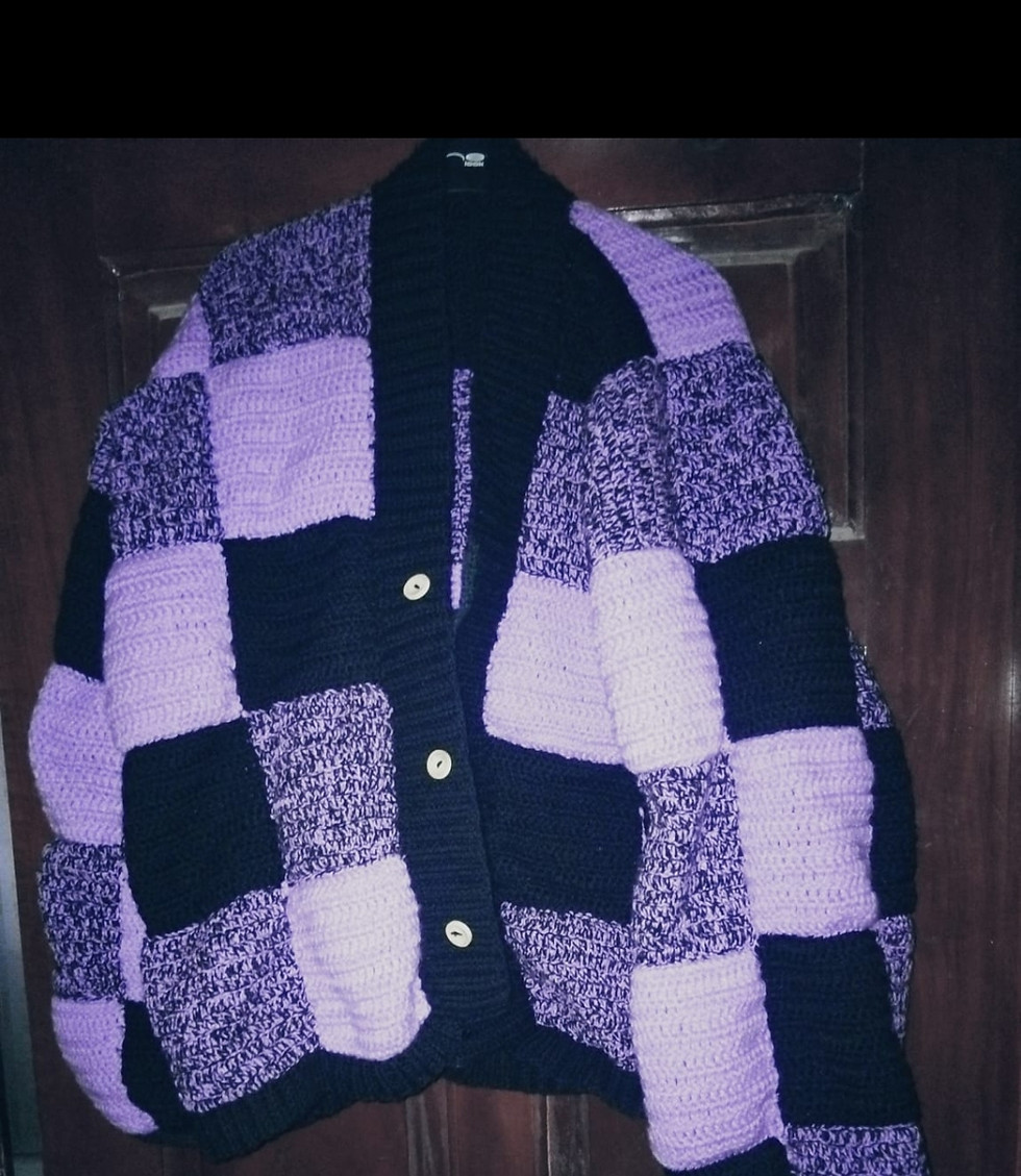 Thumbnail: Purple Crochet Cardigan