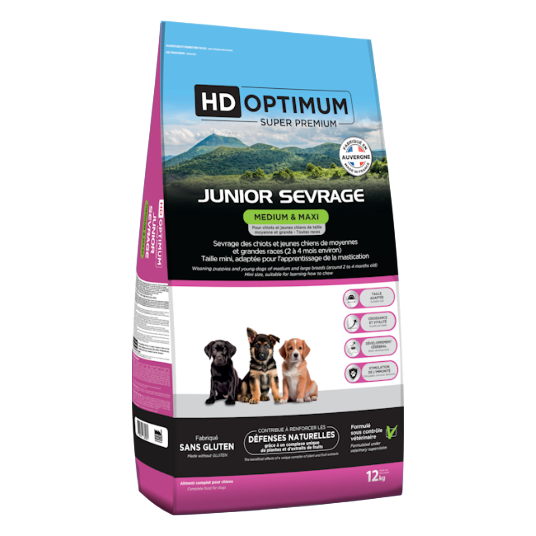 HD Optimum – Croquettes sevrage pour Chiots Medium Maxi
