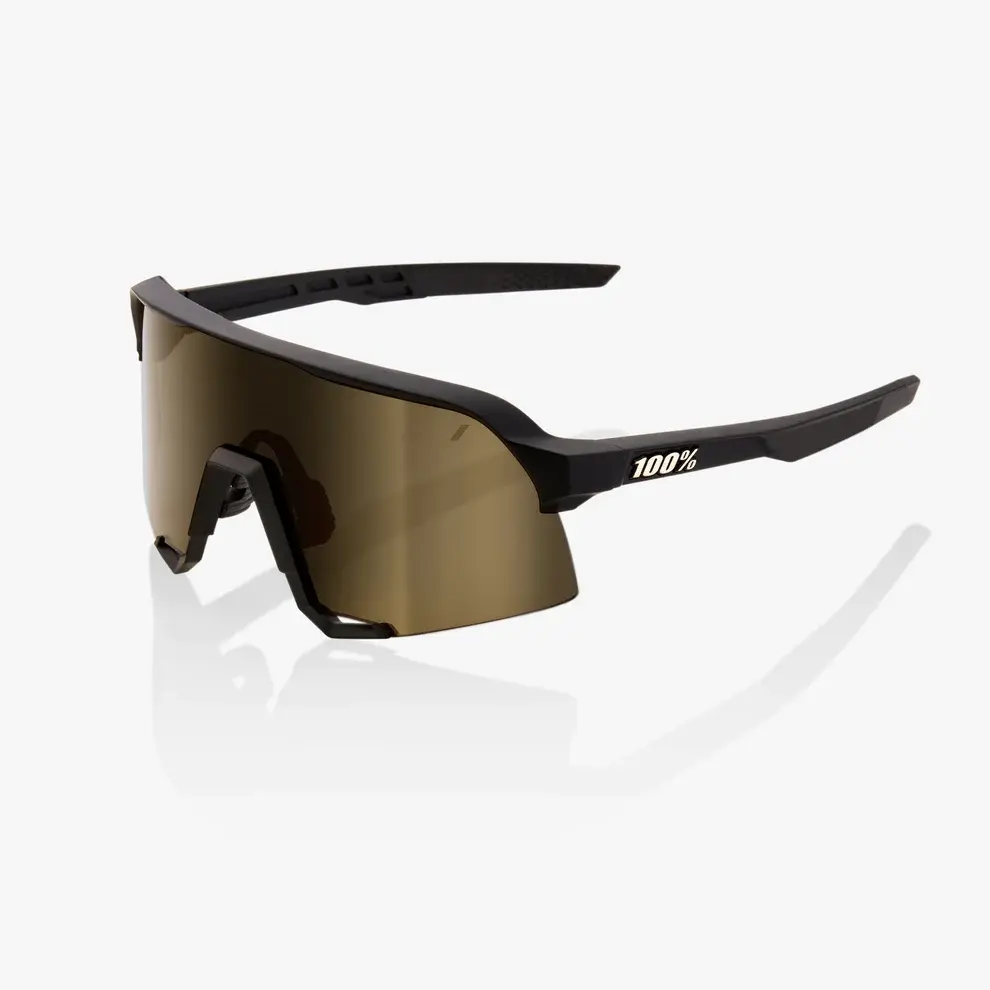 100% s3- Soft tact black, Soft gold mirror lens