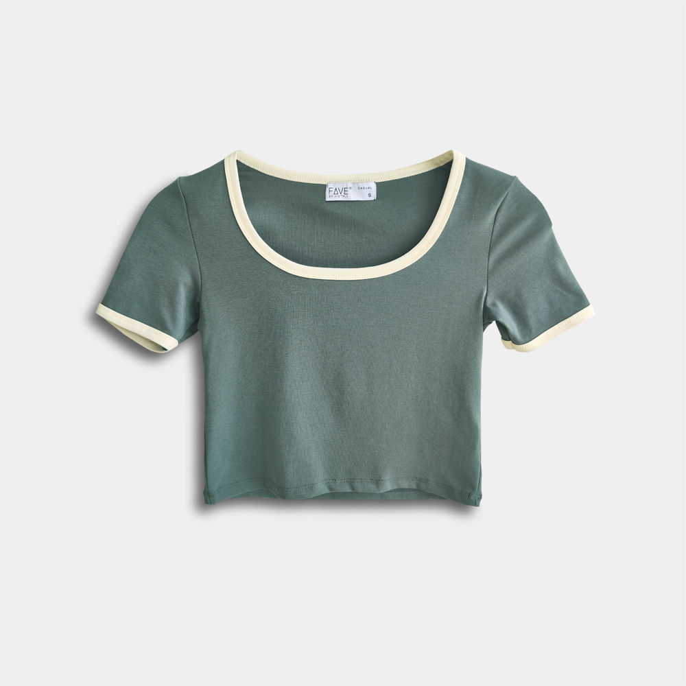 Knit Short Sleeve Top - Army Green