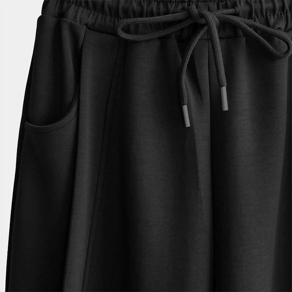 Thumbnail: Wide Leg Long Pants - Black