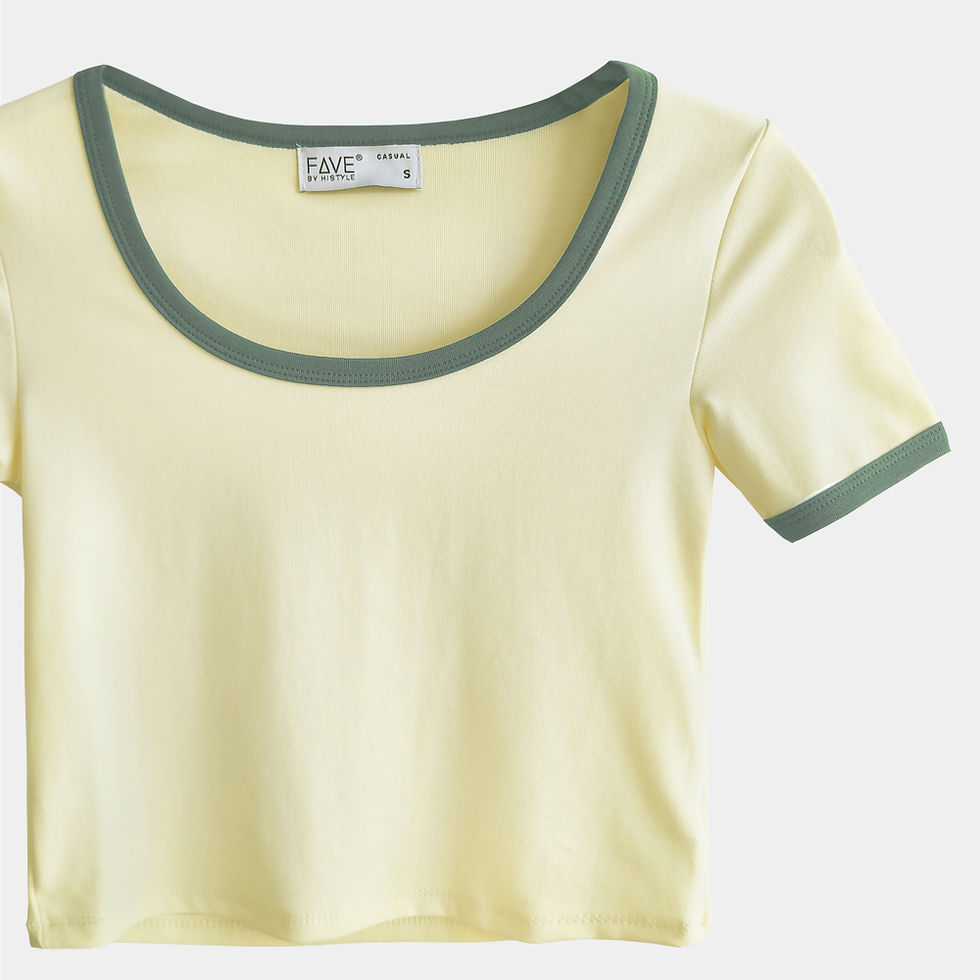 Thumbnail: Knit Short Sleeve Top - Light Yellow