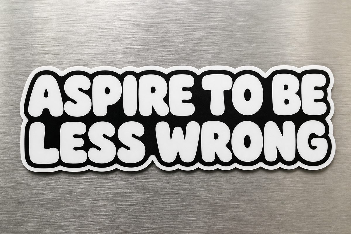 Aspire To Be Less Wrong Bumper Sticker