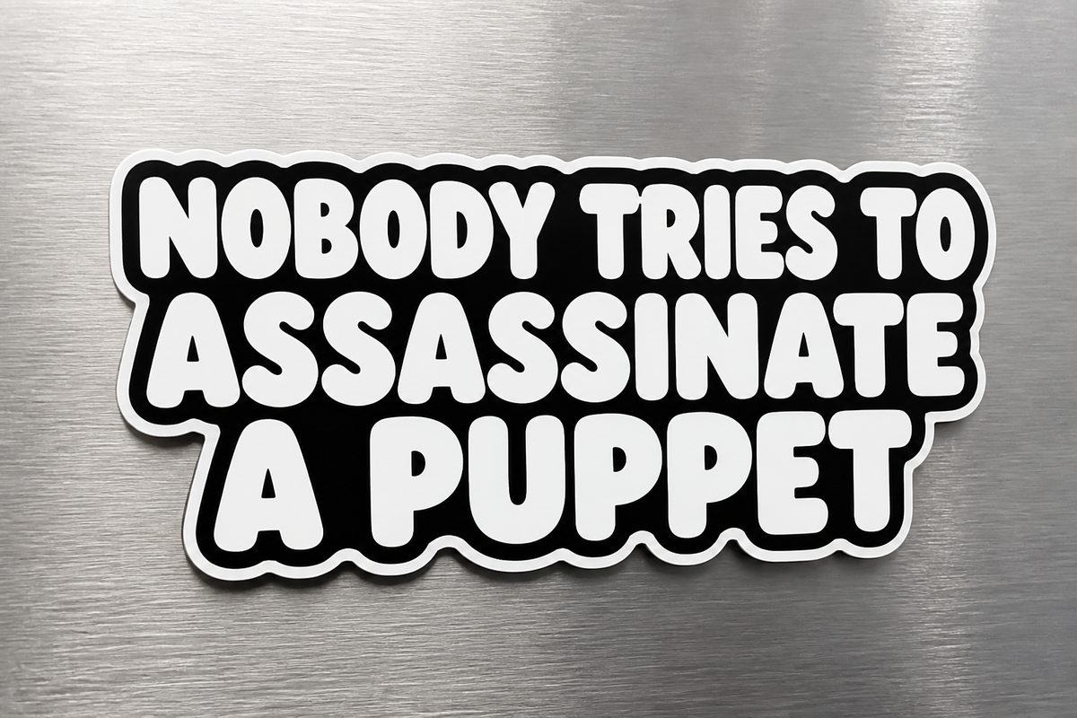 Nobody Tries to Assassinate a Puppet Bumper Sticker