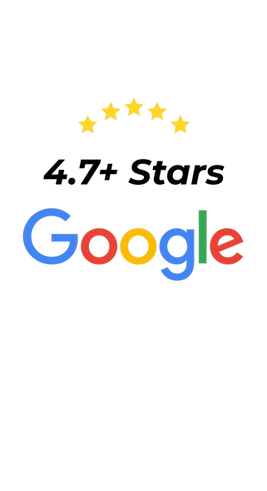 Google reviews rated 4.5+ stars