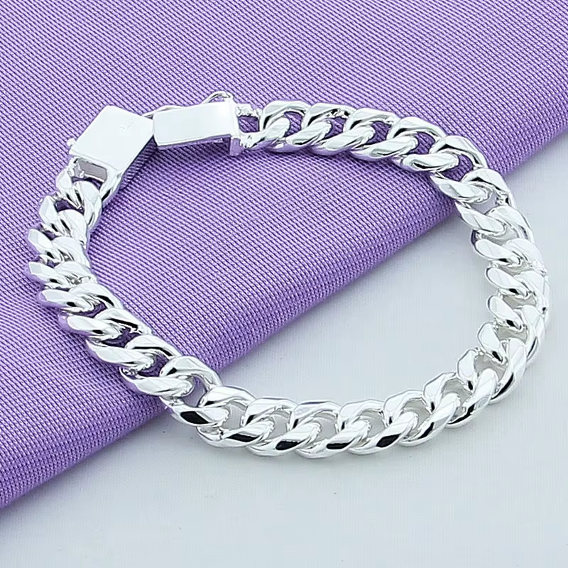 Thumbnail: 925 Silver Jewelry Sets for Women Men Sideway Necklaces Bracelets Jewelry Gifts