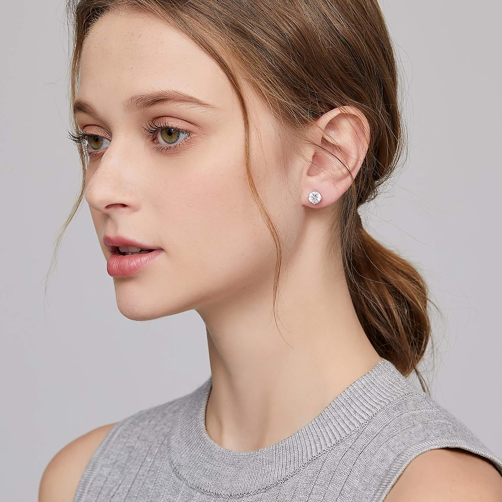 Thumbnail: Men Stud Earrings 925 Sterling Silver Stud Earrings for Women/Men 3MM-8MM Availa
