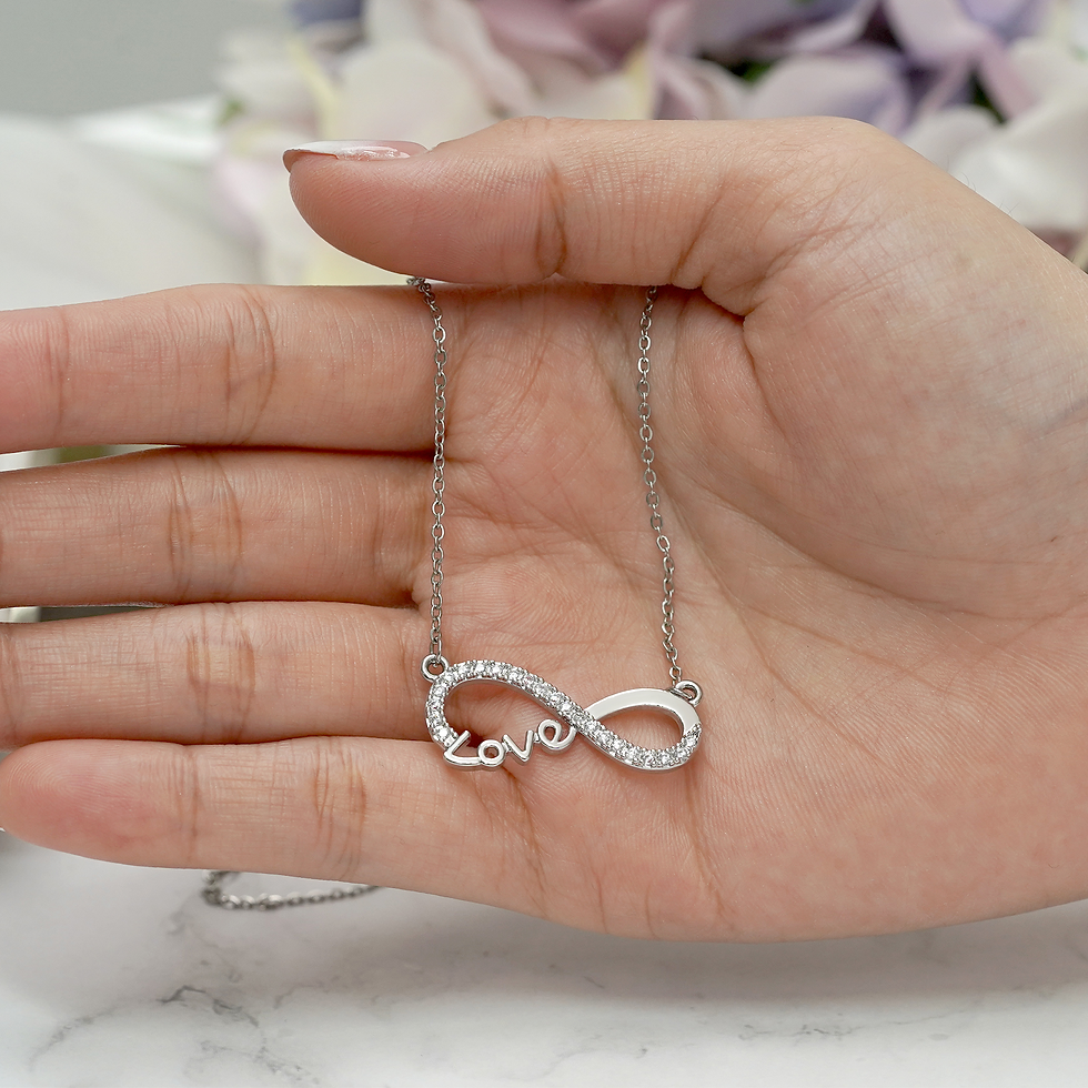 Thumbnail: Infinity Love Pendant Necklace - Meaningful Jewelry for Her - Anniversary Gift i