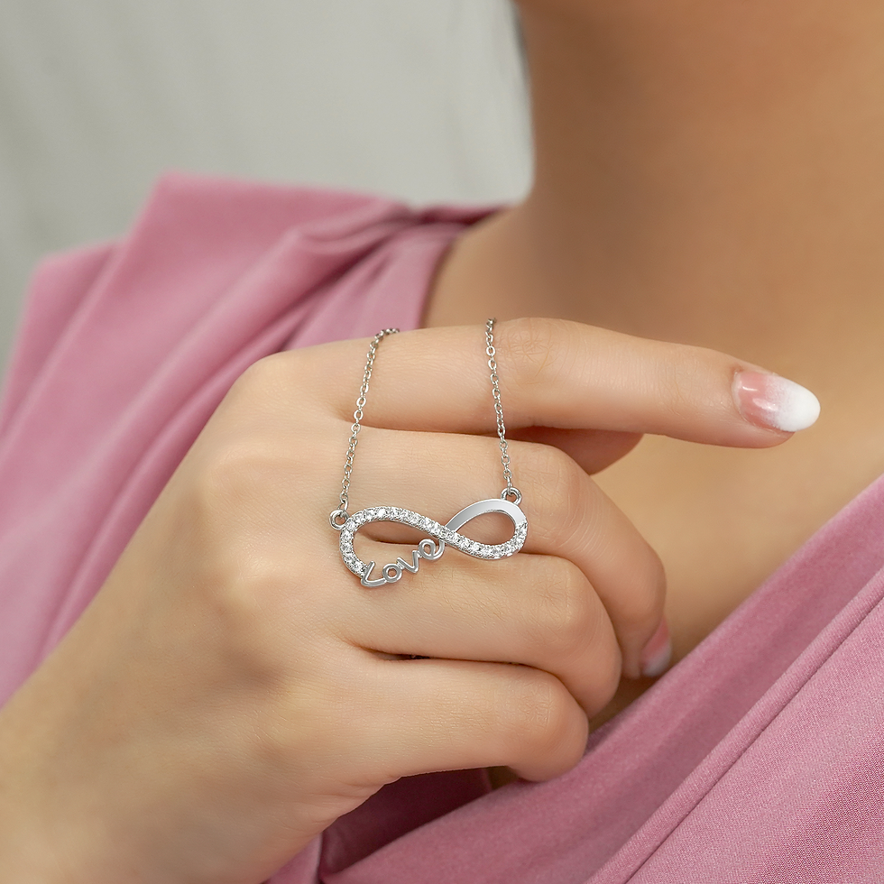 Thumbnail: Infinity Love Pendant Necklace - Meaningful Jewelry for Her - Anniversary Gift i