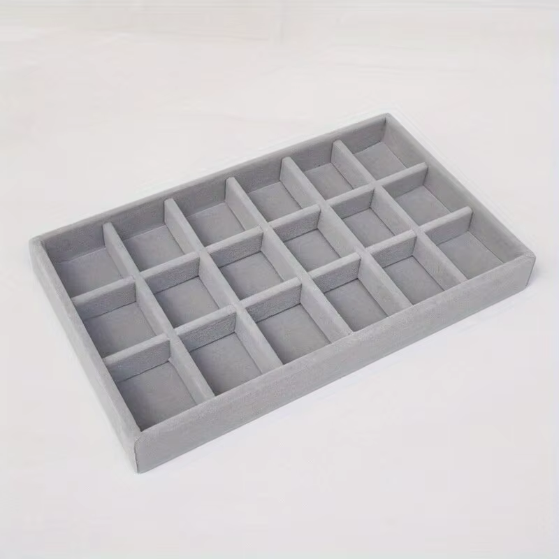 Thumbnail: Velvet Jewelry Display Tray Exquisite Jewellery Holder Portable Ring Earrings Ne