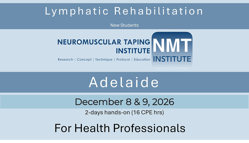 261208 NMT Lymphatic Rehab Adelaide: $1230 +NMT fees