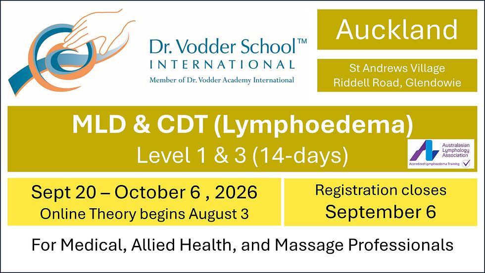 260920 Auckland: MLD & CDT (Lymphoedema) - New Students NZD5935 + GST + DVSI fee