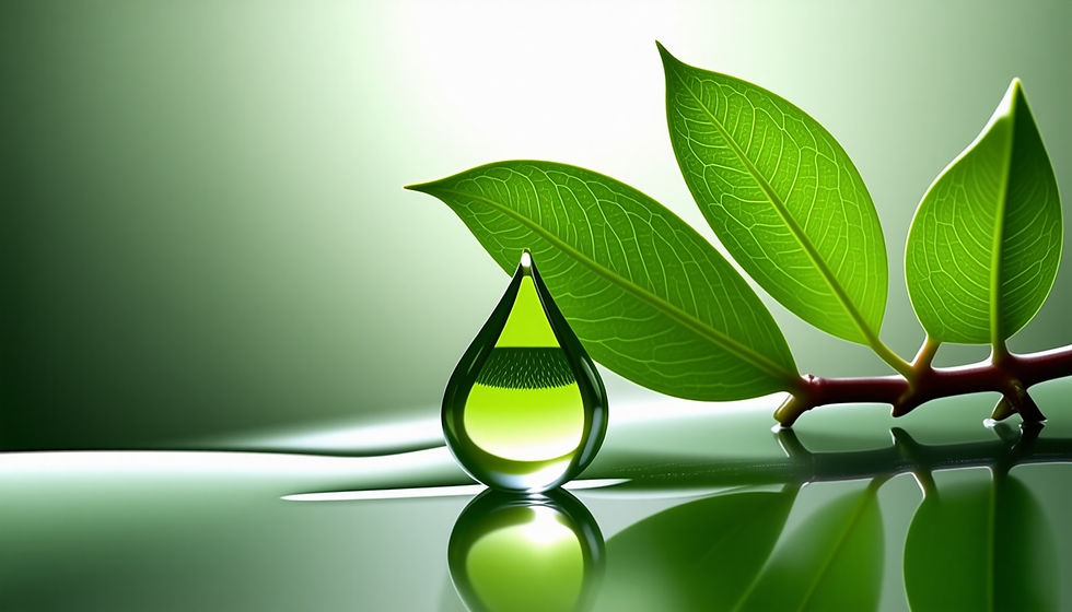 leaves and a droplet