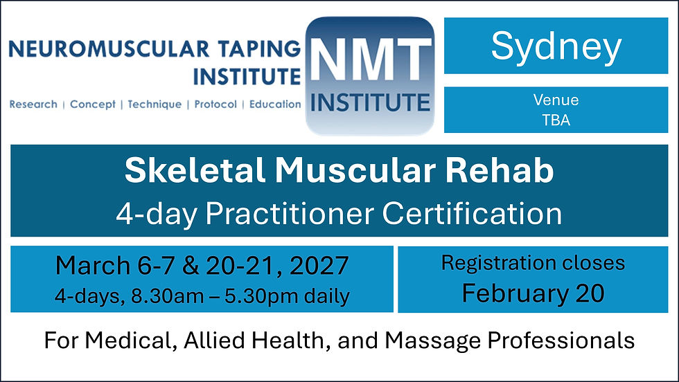 Sydney: Skeletal Muscular Rehab $2085 + GST + NMT fees