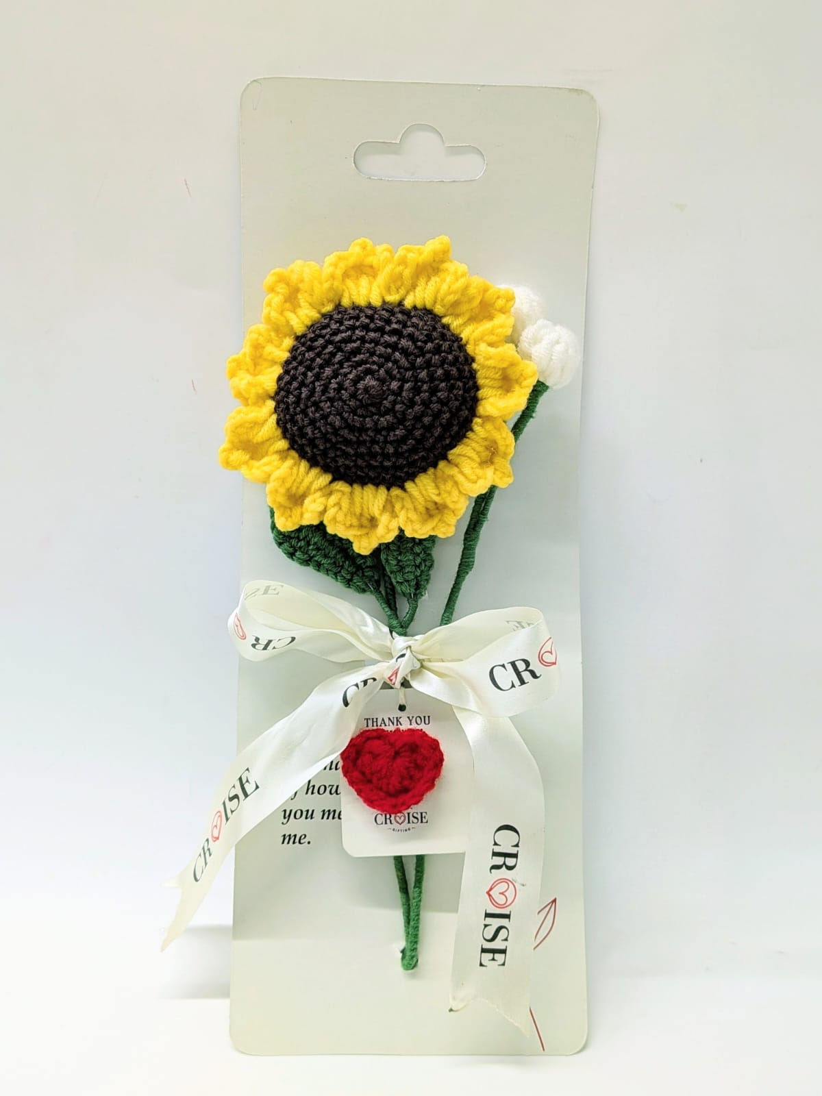 Croise handmade crochet sunflower with puff flower