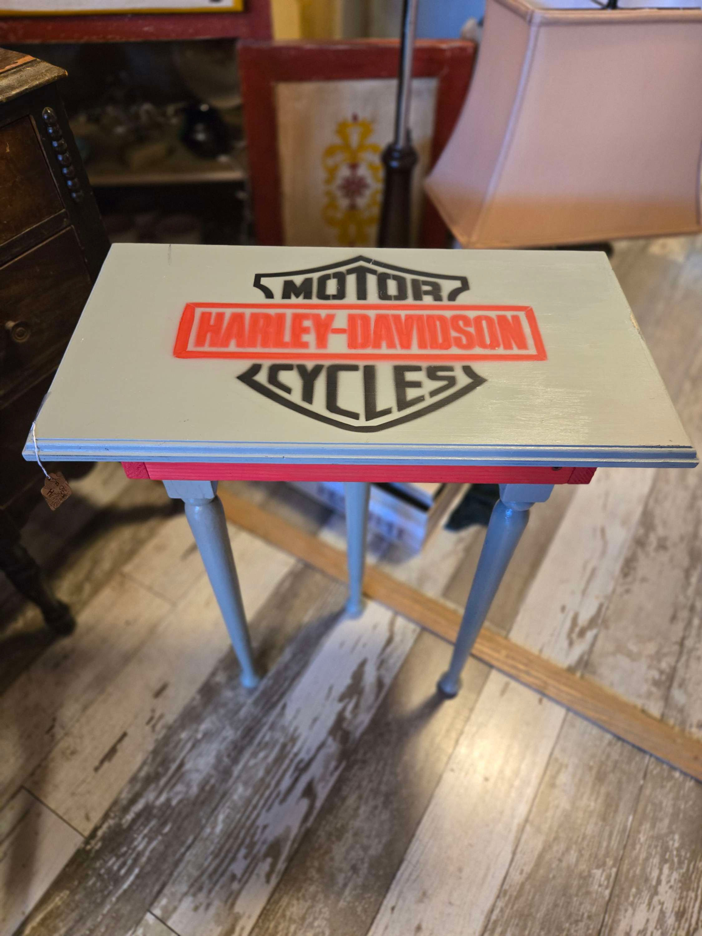 Custom Wooden Harley Davidson Hall Table