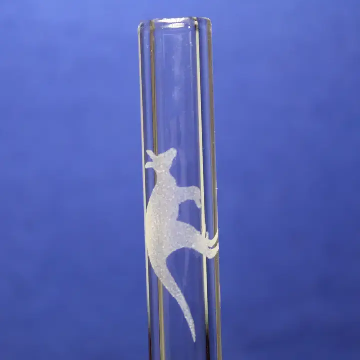 Glass Straw w/ etched Kangaroo