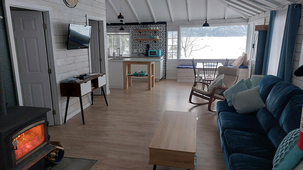 Chalet Bord de Mer - Salon et feu