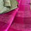 Thumbnail: Jute Organza Silk Saree Hot Pink & Green