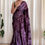 Thumbnail: Handloom hand embroidered tussar silk chikankari saree purple