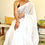 Thumbnail: Chikan Hand Embroidered White Kota Doria Lucknowi Chikankari Saree 1
