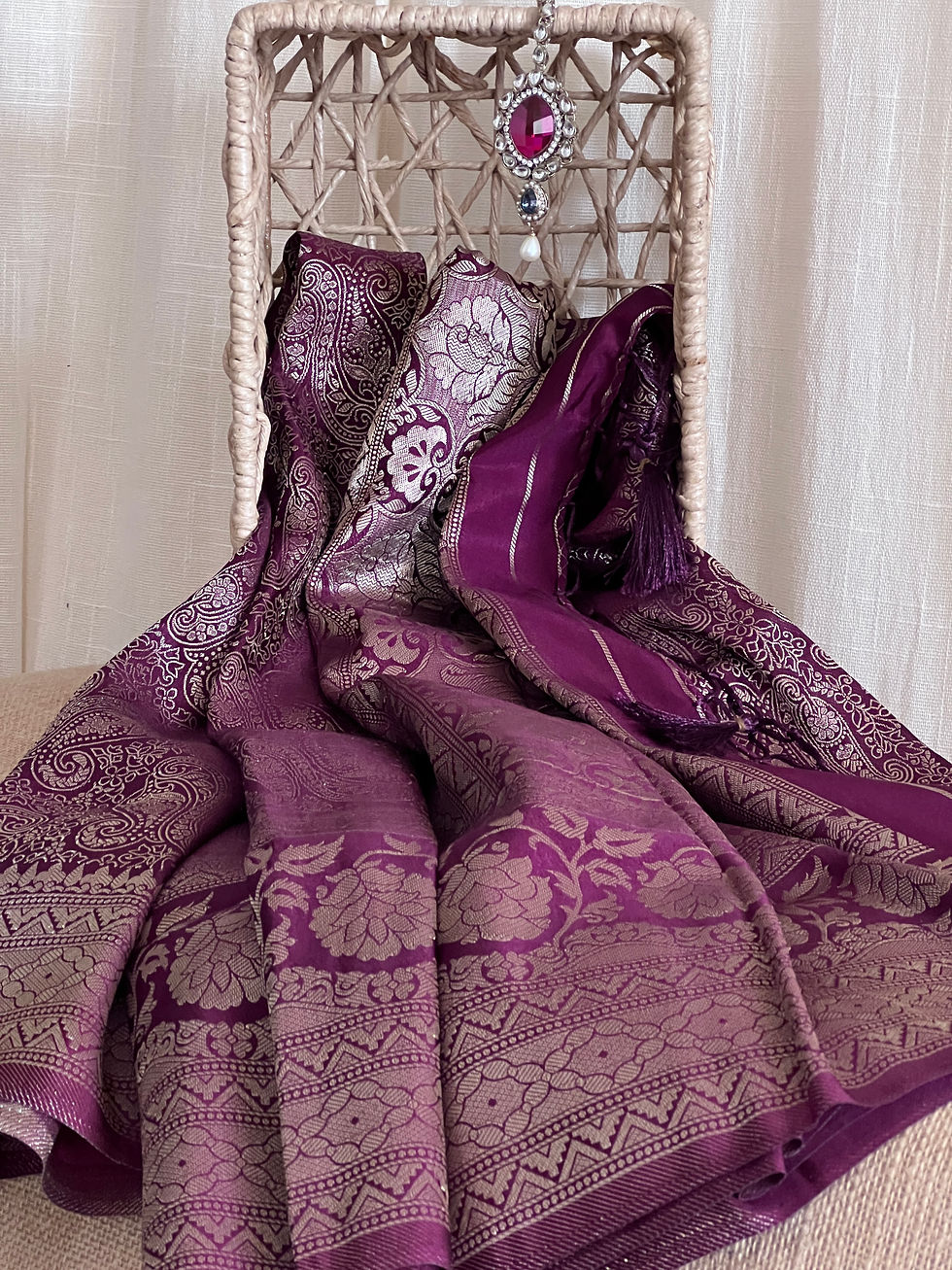 Handloom banarasi silk saree pencil work muleberry wine 5