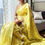 Thumbnail: Chikan Hand Embroidered Chartreuse Yellow Chanderi Lucknowi Chikankari Saree 5
